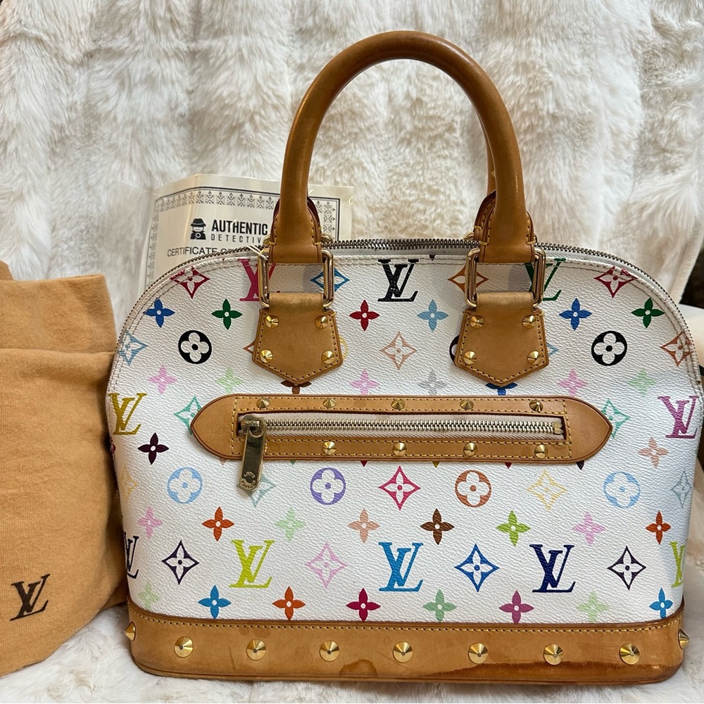 Authentic Louis Vuitton Multicolor Murakami Alma with dustbag COA